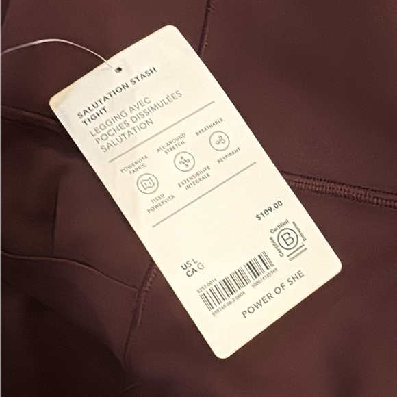 Athleta SALUTATION STASH HIGH RISE LEGGING // Spiced Cabernet #599749 - Picture 16 of 16